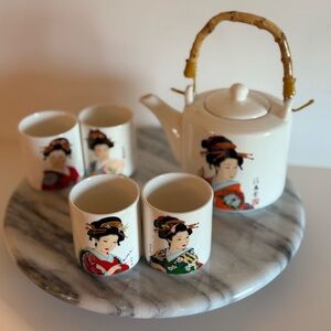 NWOT Japanese Tea Set with Geisha Design